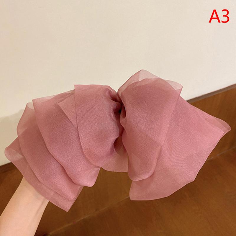 Oversize Hair Bow Girls Hairpin For Women Net Yarn Bowknot Ribbon Scarf Hair Clips Princess Wedding Hair Accessories Spring Clip