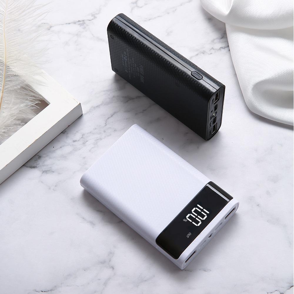 4x18650 Battery Charge Storage Box 5V 2A Dual USB Type C DIY Power Bank Case Charging Case for 4x18650 Li-ion Batteries