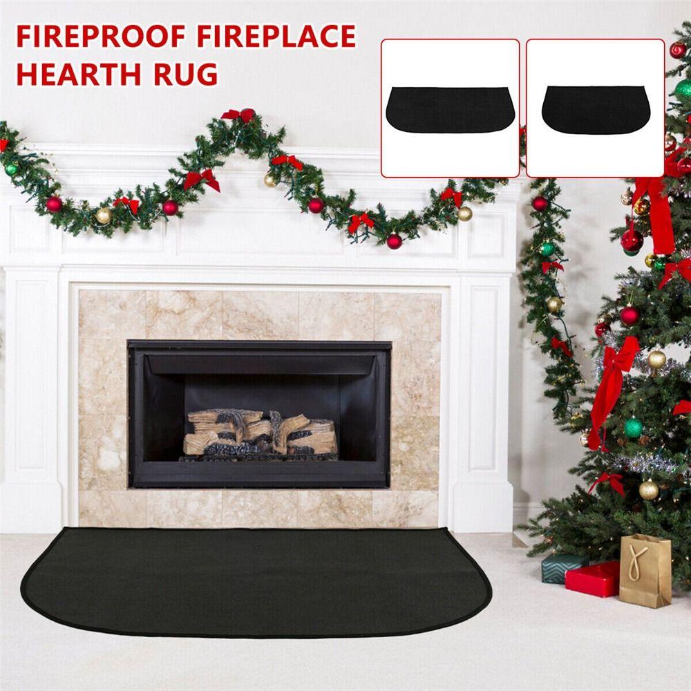 Black Heat insulation Hearth Grill Fireplace Mat Fireproof Mat Fire Resistant Mat Floor Protection