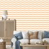Striped wallpaper with a clear detail, cream for the living room and bedroom 50x1000
