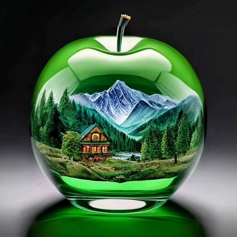 Акриловая 2D фигурка с узором «Пейзаж Apple» Декоративное украшение для дома Гостиной Прихожей Настольное украшение