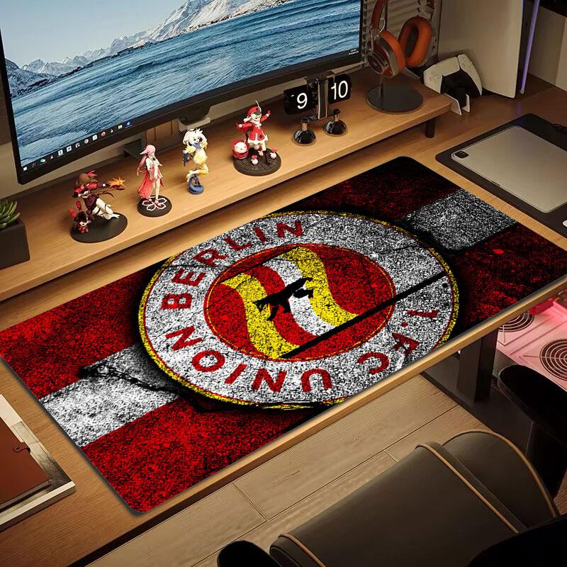 FC Union Berlin Mouse Pad, Large Gaming Desk Mat, Non-slip XXL Mousepad for Laptop & Tablet, Mini PC Playmat with Stitched Edges
