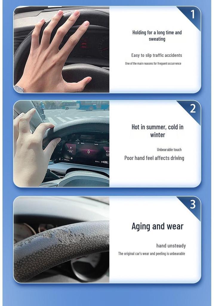 2025 Geely Xingyuan Ultra-Thin Steering Wheel Cover: Anti-Slip, No-Sew Decorative Accessory for All Seasons