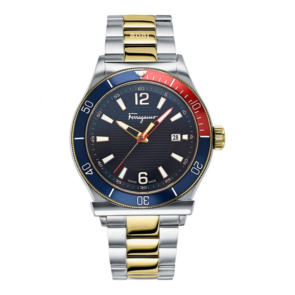 Salvatore Ferragamo 1898 Sport Наручные часы-браслет Золото Золото Синий