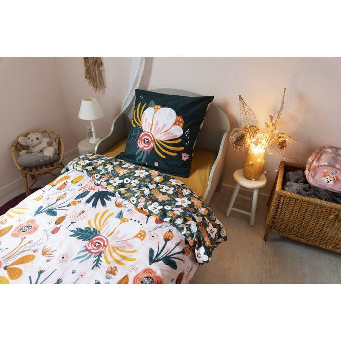 Parure de couette 140 x 200 "Minots" Réversible 100% Coton / 57 Fils/cm² - Champêtre - -