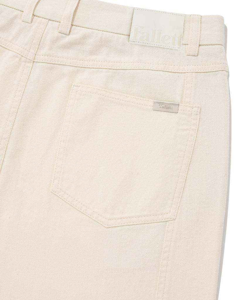 FALLETT Curved Line Straight Pants Ivory