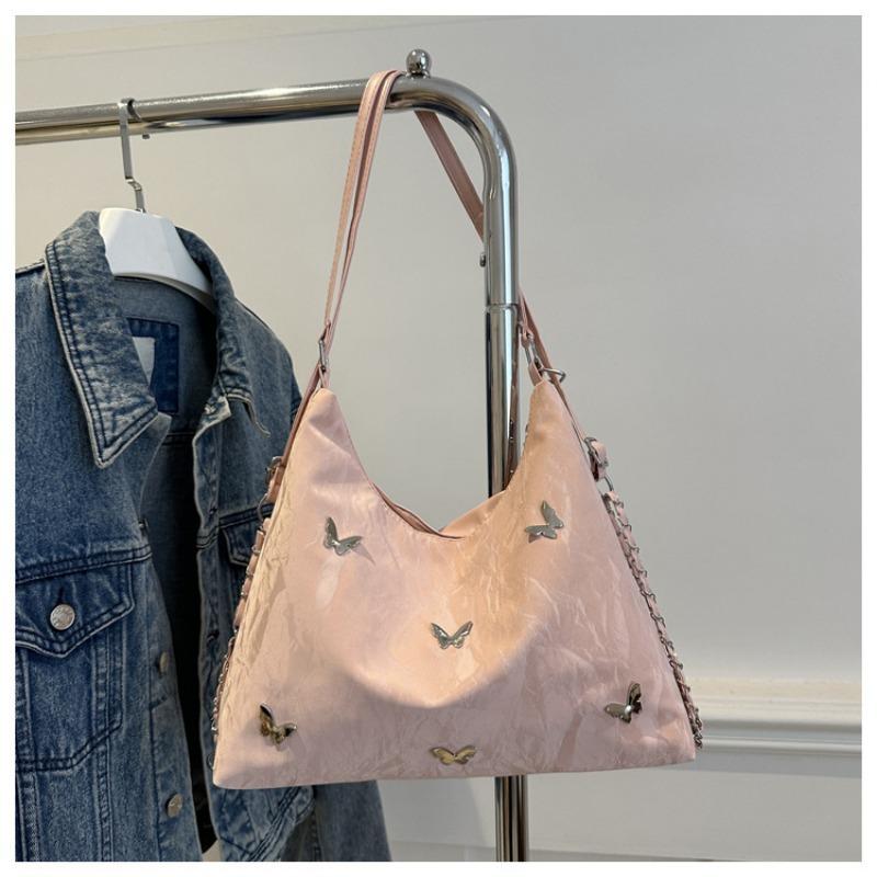 Fashion Butterfly Decoration Personalized Shoulder Bag Women's Large-capacity Casual Versatile Messenger Bag Multi-functional Commuter Backpack