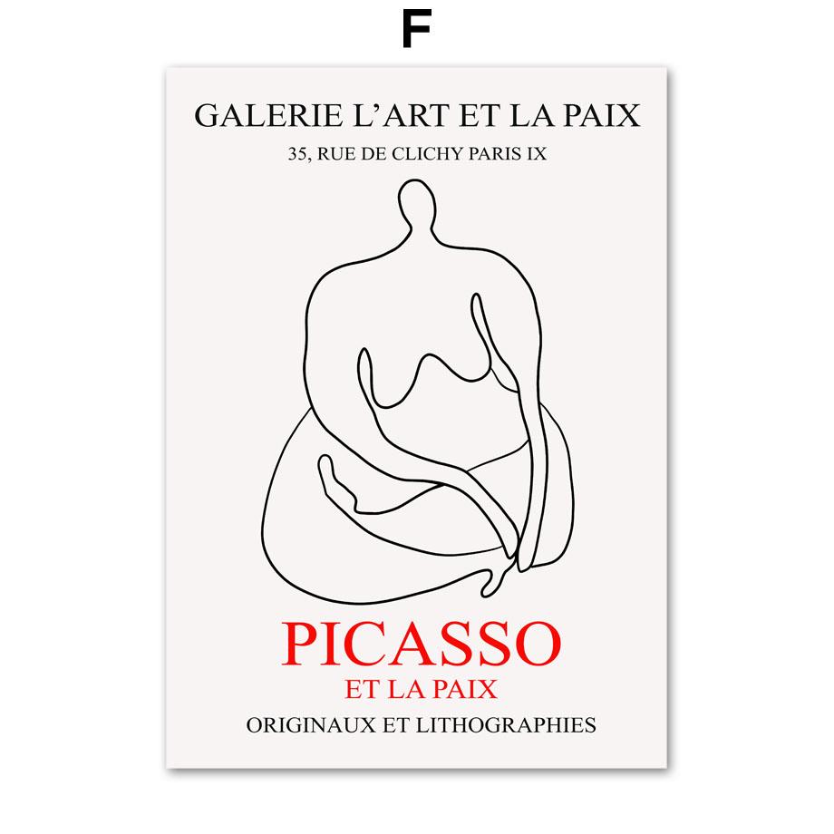 Абстрактная линия фигуры, женская кривая Пикассо, настенная живопись на холсте, плакаты на скандинавскую тему и принты, настенные панно для декора гостиной