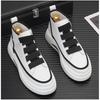 Men's shoes spring and summer new high-top board shoes trendy versatile Velcro platform men's shoes white shoes leather waterproof shoes