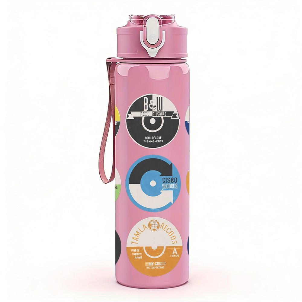 1PC Multi Color Circle 750ml sports water bottle leakproof straw lid outdoor office home