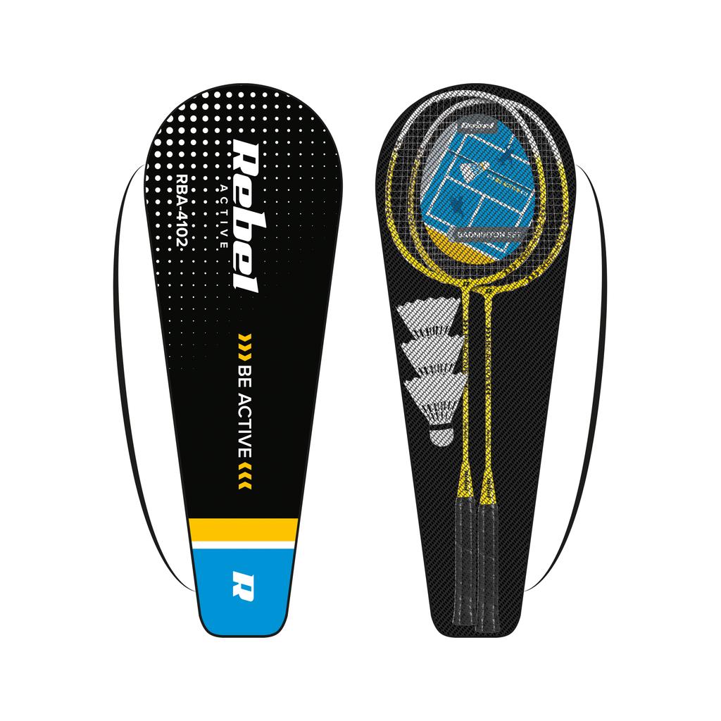 Aluminum Badminton Set, 2X Rackets, 3X Shuttlecocks, Rebel Case
