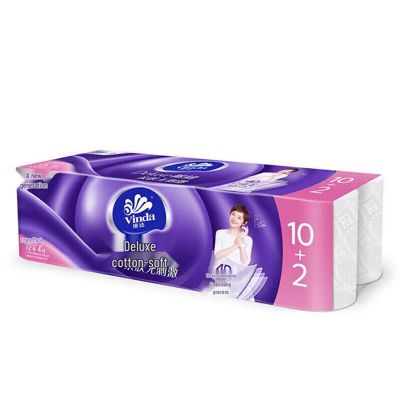 Vinda Cotton Soft Toilet Paper, 72 Rolls