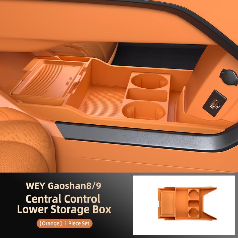 For GWM WEY 80 G9 2025 2026 Storage Box Center Armrest Hidden Box Cup Holder Organizer Interior Accessories
