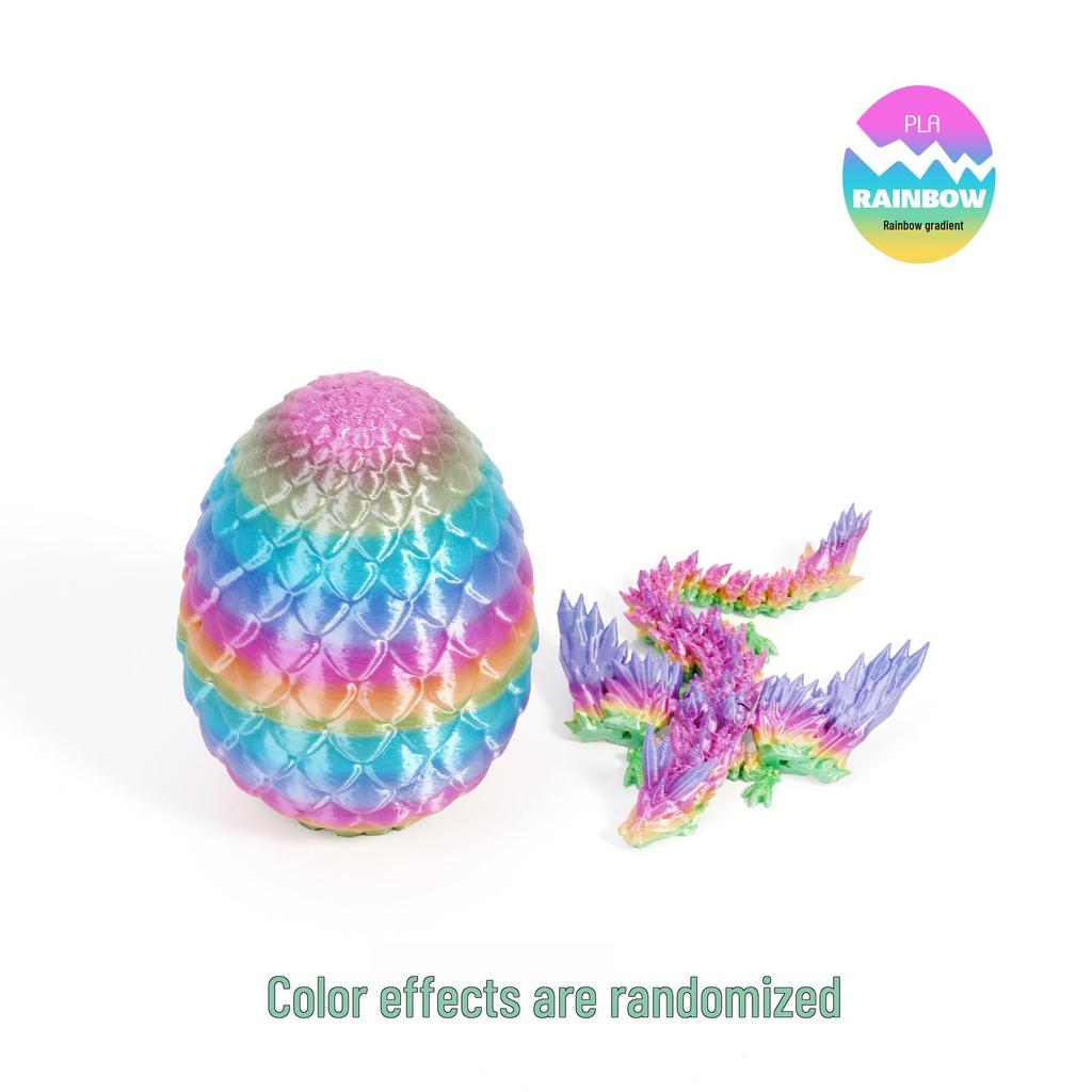 Набор светящегося яйца дракона, напечатанного на 3D-принтере, и подвижной игрушки кристального дракона для детей