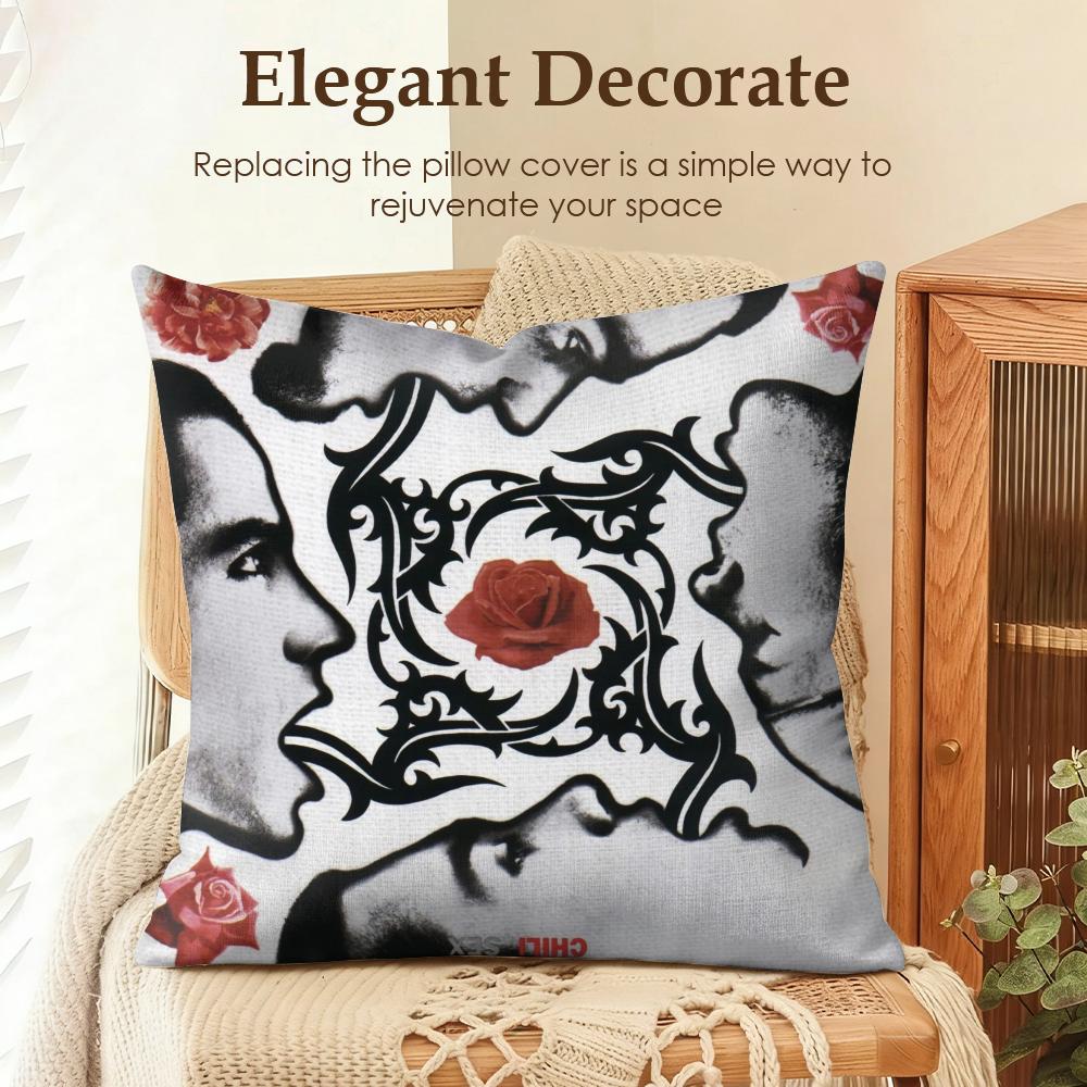 Red Hot Chili PPeppers Band Cushion Cover Natural Linen Organic Fabric DoubleSided Printing Sofa Home Decor Gift Pillow Case