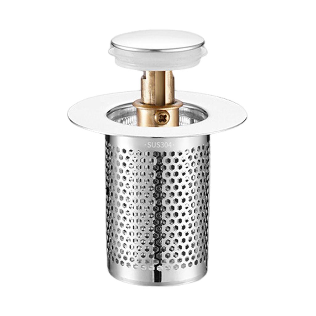 Bathroom Sink Plug Stopper Stainless Steel Filter Basket Sink Drain Hair Catcher for Washroom Restroom Kitchen