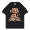 Funny Italian Brainrot Meme Ballerina Cappuccina T-shirts Men Women Vintage Fashion Y2k T-shirts Summer Casual Oversized T Shirt
