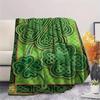 1PC Lucky Leaf Print FlAannel Blanket, High quality Comfortable for All Seasons, Home Decor, Warmth and Comfort