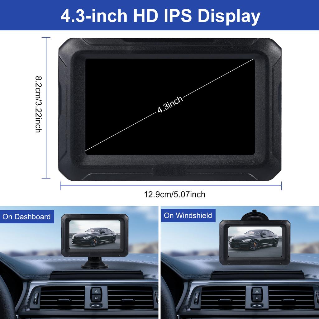 Водонепроницаемая камера заднего вида с 4,3-дюймовым IPS-дисплеем, AHD-камерой ночного видения, 150 градусов