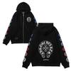 827 CHROME HEARTS 2025 Autumn and Winter New Plus Size Classic Style Logo Zipper Hooded Sweatshirt, Suitable for Couples To Wear