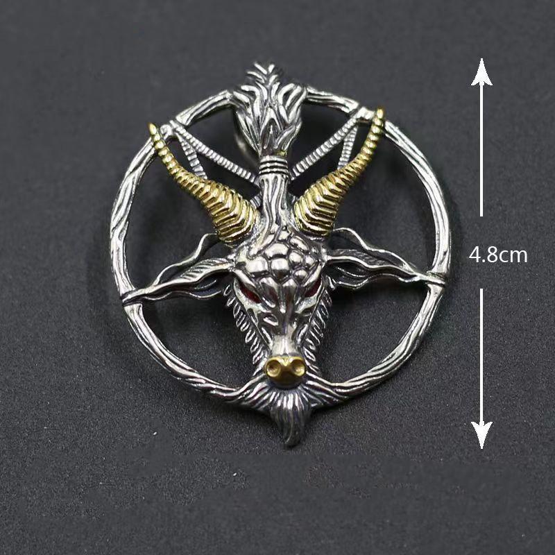 1 шт посеребренное винтажное перевернутое пентакль сатанинское ожерелье с козой кулон сатанинское ожерелье уникальный языческий амулет ювелирные изделия