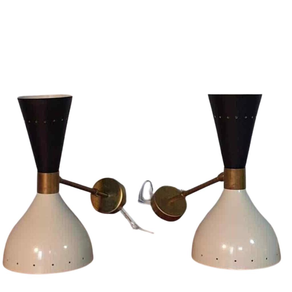 A Pair of 1950's Style Stilnovo Italian Diabolo Wall Light Mid Century Wall Lam