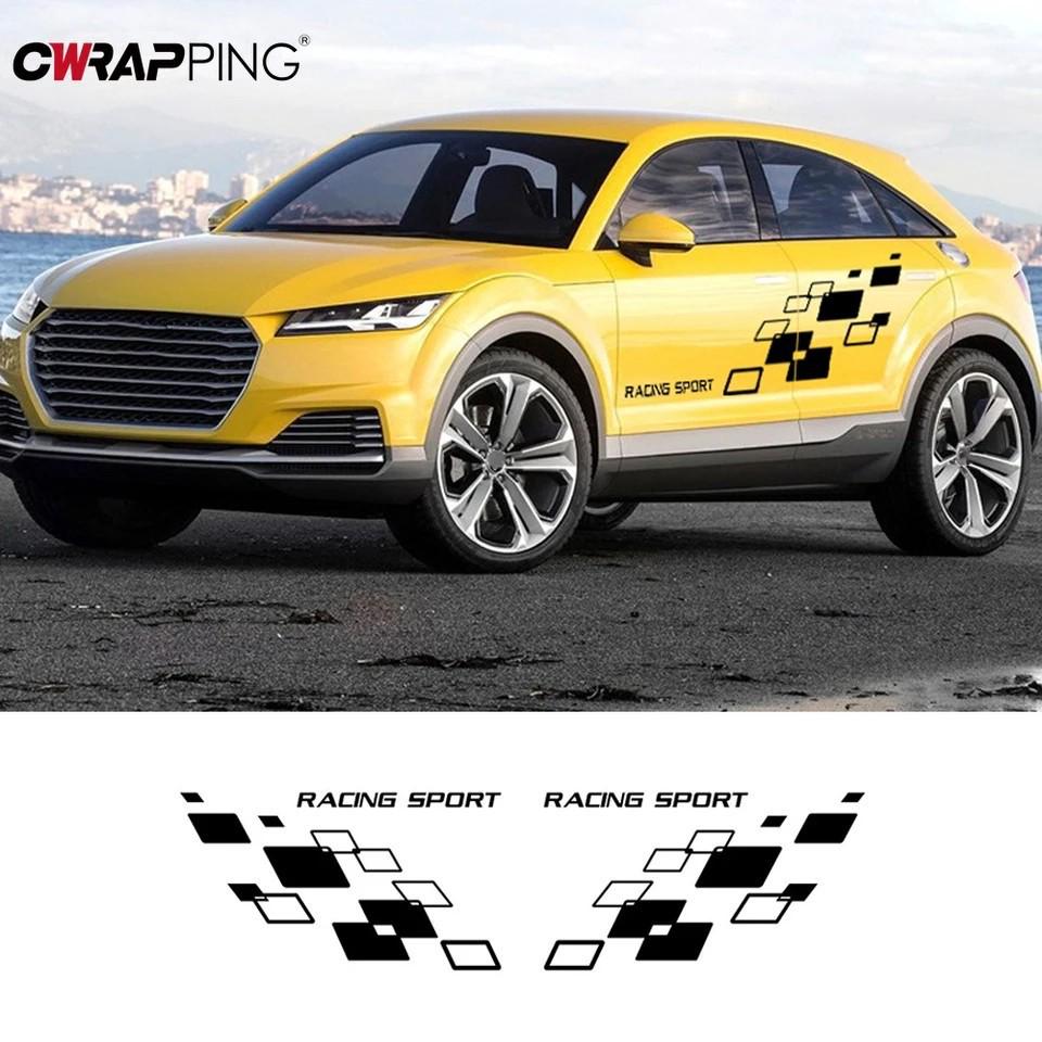 Шахматные наклейки на двери Volkswagen Racing для POLO, Golf, CC, GTI-R