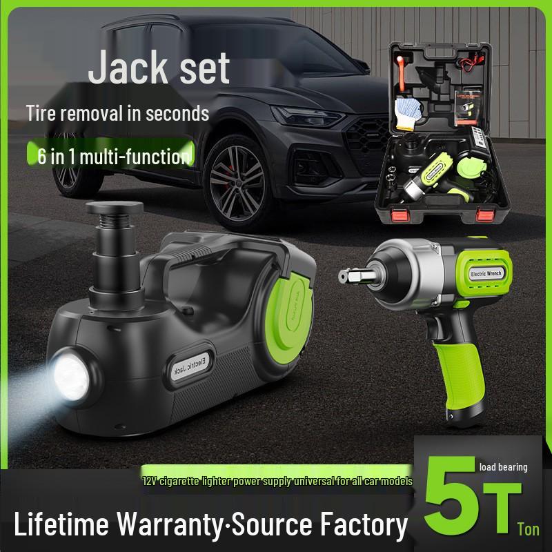 12V Electric Hydraulic Car Jack, 5 Ton Capacity with Tire Inflation Feature