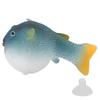 Aquarium Puffer Fish Luminous Simulation Rubber Fish with Suction Cup for Fish Tanks