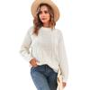 Women's Autumn and Winter Solid Color Crew-neck Long Sleeve Twist Casual Knit Sweater