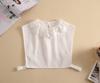 Women's Solid Colour Black White Vertical Small Flip Collar Versatile Shirt Jumper Jumper Fashion Lace False Collar Four Seasons