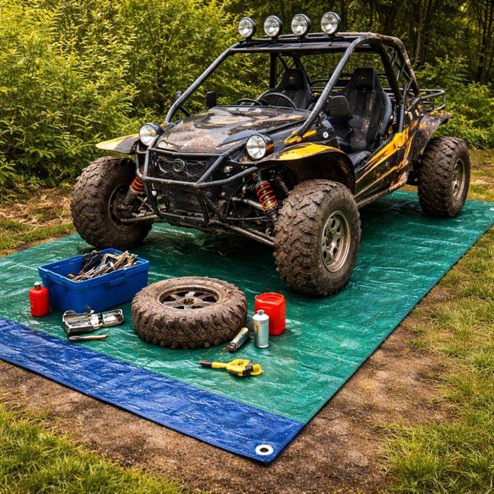 Bâche de Protection Tissée 2 x 3 M 60 gm² – Polyéthylène Double Face, Coins Renforcés et Œillets Métalliques – Multi-Usages