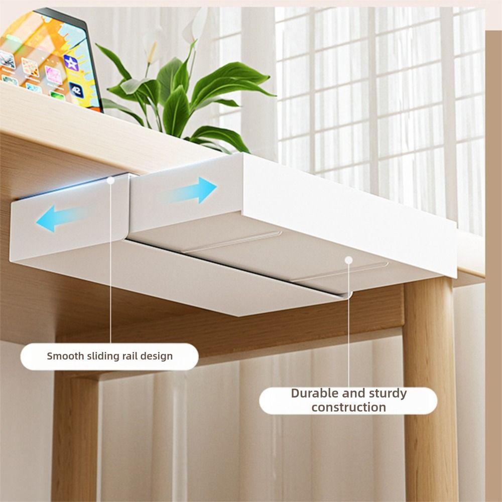 White Under Desk Storage Box Hidden Design Storage Box Hidden Storage Organizer Organizer Drawer Self Adhesive