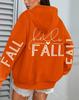 Autumn Love Art Text, Women'S Hoodie Autumn Loose Casual Pocket Fleece Jumper