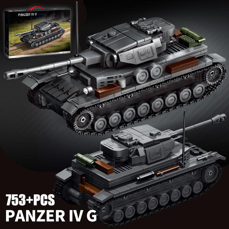 Military 1/35 Scale Panzerkampfwagen IV Ausf.G Model Building Blocks Bricks Set MOC Panzer IV Tanks Toys For Boy Adult Gifts
