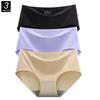 3Pcs Invisible Painties Women Seamless Briefs Ladies Solid Color Ultra-thin Underwear Girls Plus Size Panty M-XXL