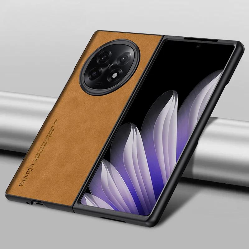 Для OPPO Find N5 чехол роскошный кожаный PU матовый складной чехол для телефона OPPO Find N 5 Business противоударный бампер FindN5 Funda