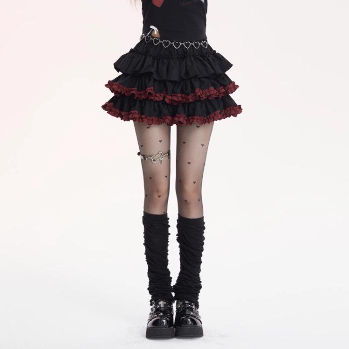 Sweet & Pure Cake Mini Skirt Women's Slimming Color Block A-line Skirt - New Versatile Design