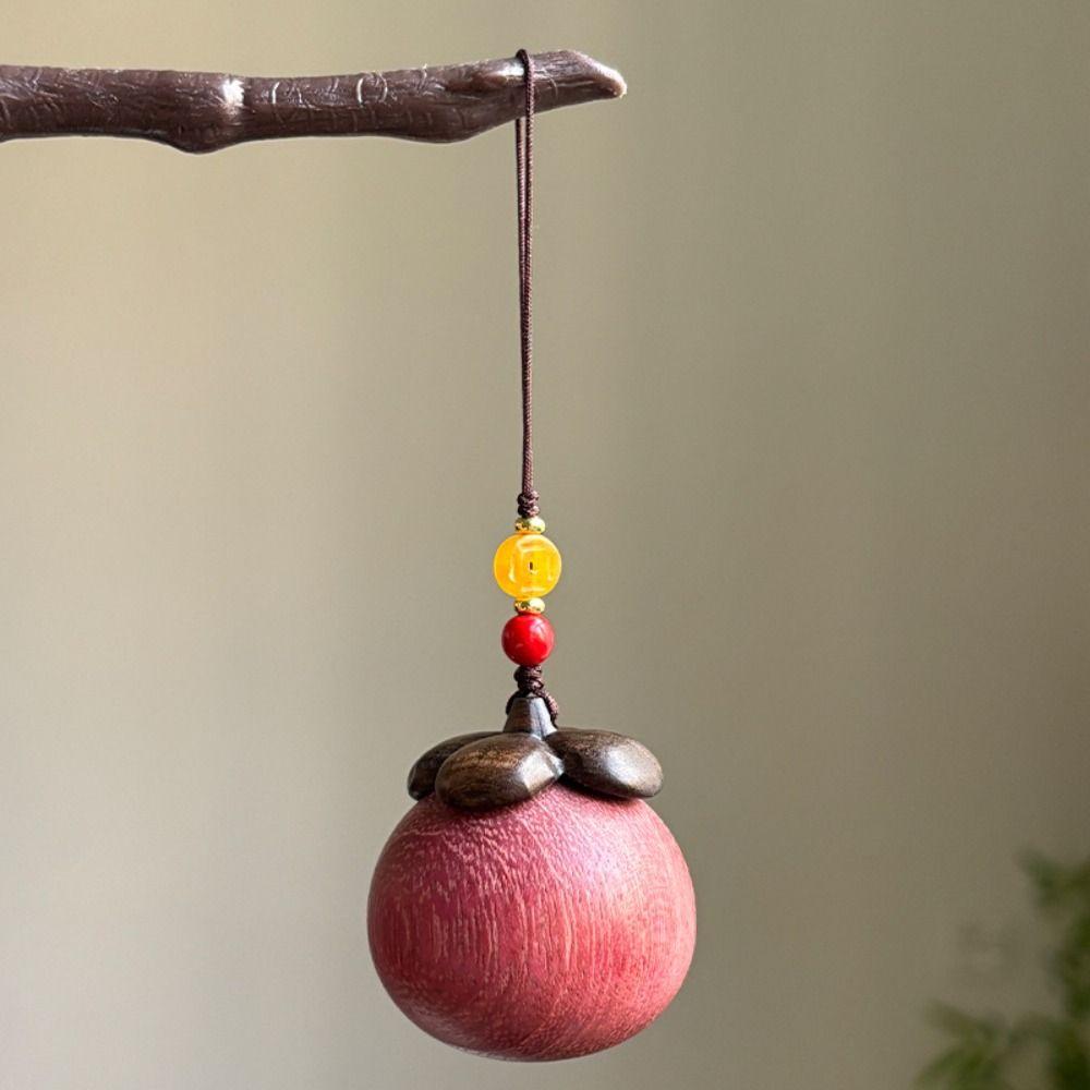 Mangosteen Wooden Pendant Phone Chain Chinese Style Car Keyring Sandalwood Keychain Decoration