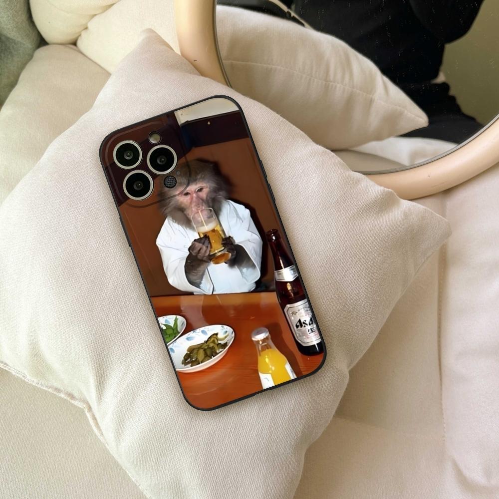 Забавный чехол для телефона с обезьяной для iPhone 17 16 15 14 13 12 11 Pro Max Mini SE 7 Plus 17E Ударопрочный Милый Животный Силиконовый Мягкий Чехол