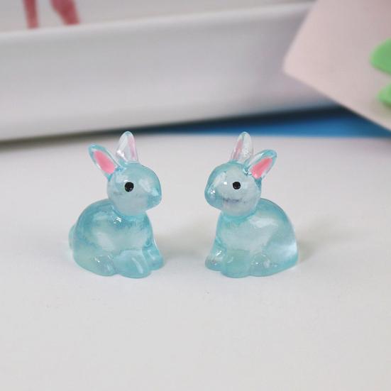 10 шт. светящийся кролик красочный милый темный смоляной миниатюрный сделай сам светящийся ремесленный орнамент смоляной кролик статуя