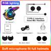 Bluetooth 5.4 Motorcycle Helmet Headset IP65 Waterproof Voice Assistant Speaker Earphone With RGB Ambient Light Support FM