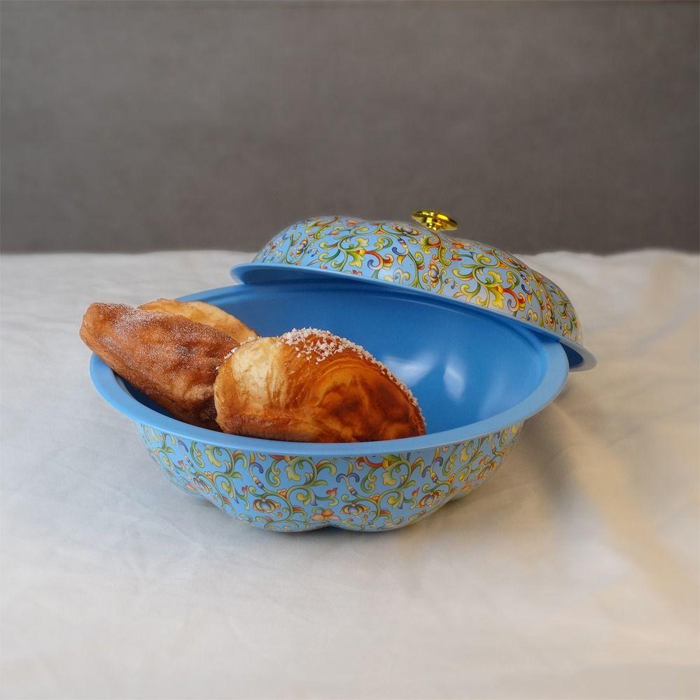 Large Capacity Floral Pot with Lid 30cm Food Tray Bowl Basin For Buffet and Raya Celebrations