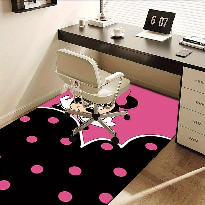 Office Carpet, Desk Under Mat, Gift for Home Decor, Minnie Mouse Theme Rug, Cute Cartoon Patterned Floor Covering, Soft and Warm Flo