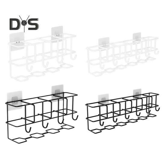 Полый стеллаж для хранения зонтов, настенная вешалка для пальто с 6 вешалками, органайзер для шляп и одежды для ванной комнаты, гостиной