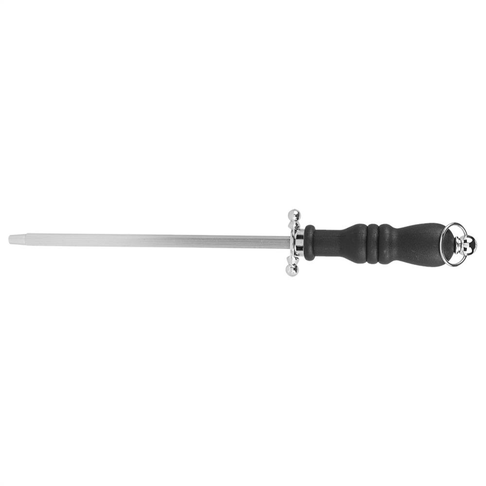 Ergonomic Handle Sharpening Steel Rod Silver and Black Honing Steel Rod Chef Butcher