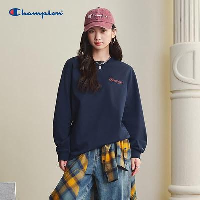 Champion Унисекс хлопковая футболка с длинным рукавом