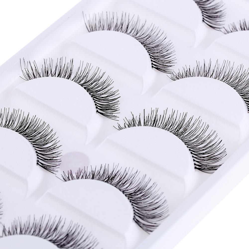 5 Pairs Makeup Natural Cross Black Handmade False Eyelashes Eye Lashes Extension