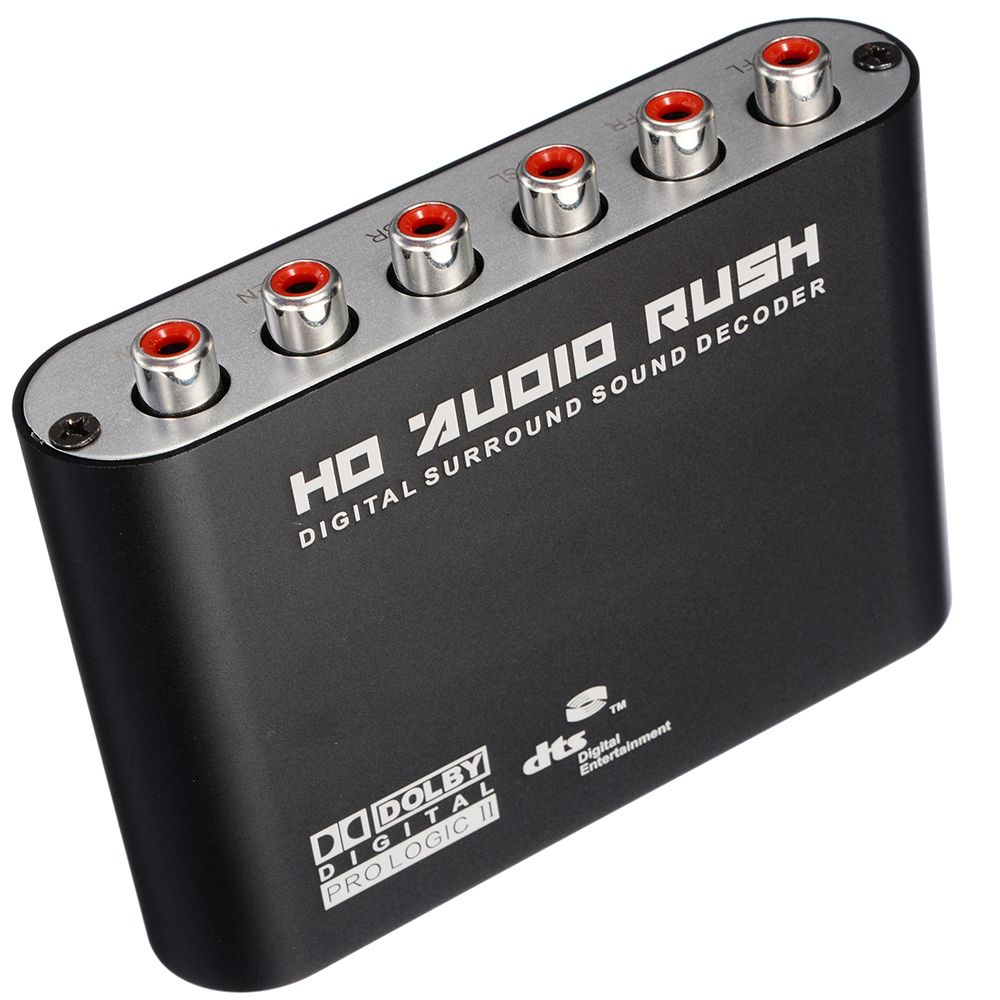 3.5mm to 6RCA 5.1 Channel Decoder Amplifier DAC Converter Audio Decoder AC3 Audio Digital to Analog