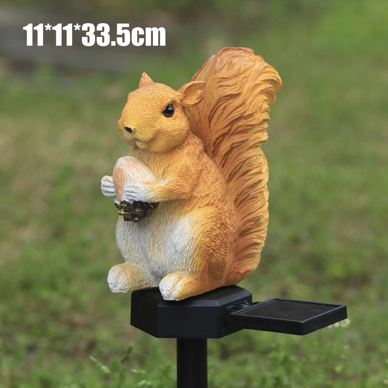 Садовая солнечная лампа с колышком в форме черепахи, совы, белки, птицы, уличный светильник для дорожек, украшение для цветочной клумбы, водонепроницаемый солнечный светильник